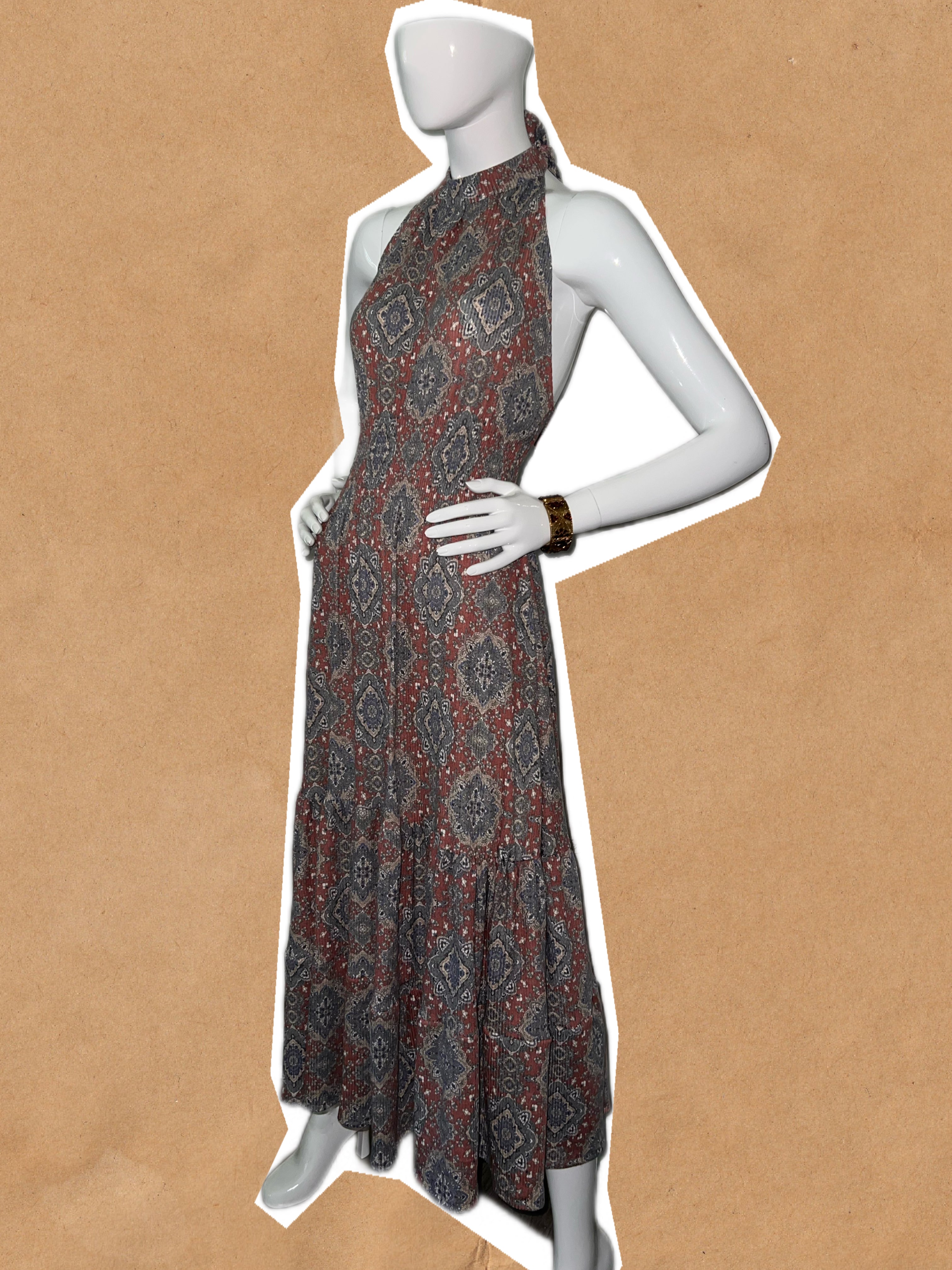 Beraghsa Romantic Persian Carpet Sleeveless Tiered Dress