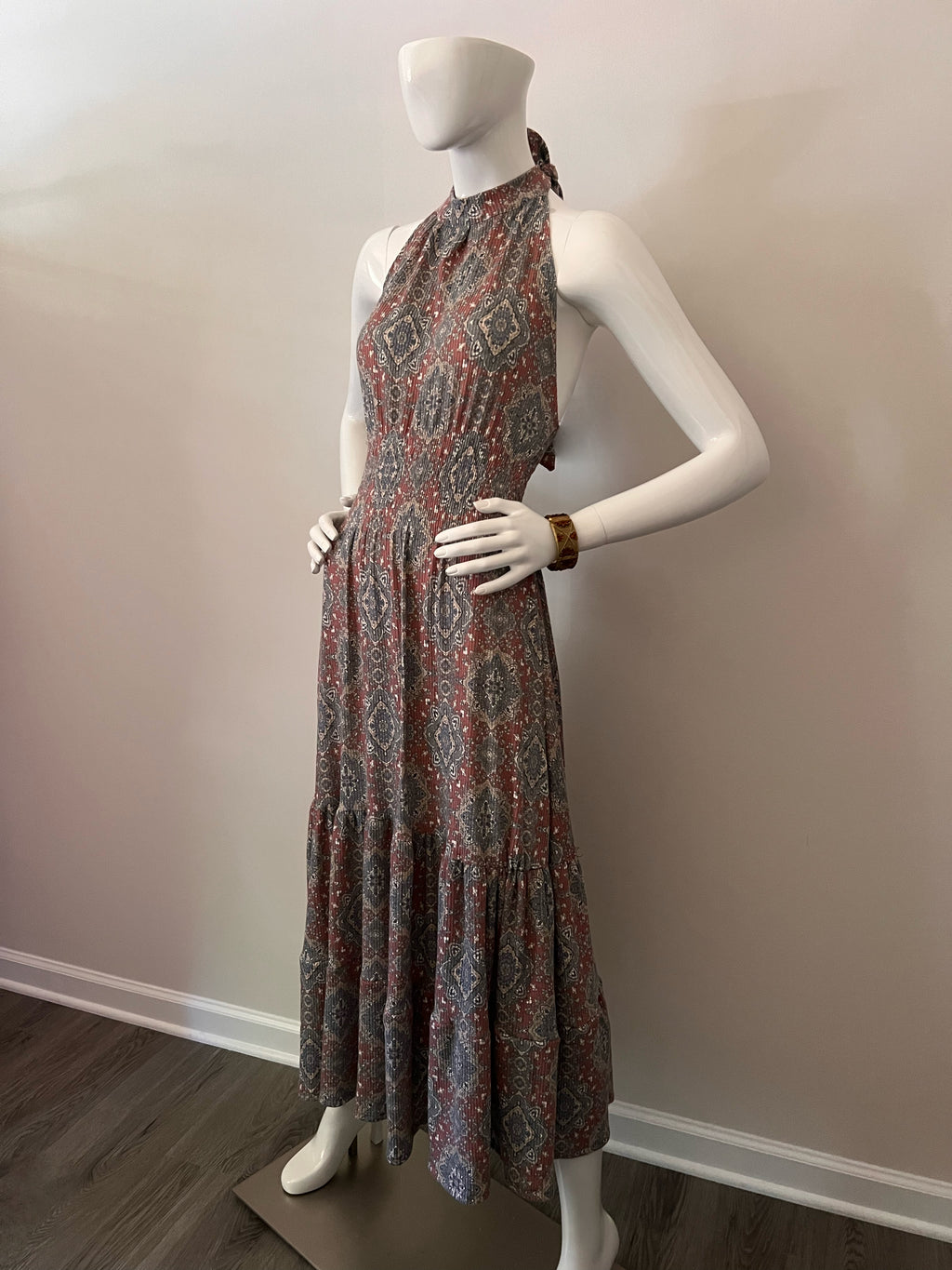 Beraghsa Romantic Persian Carpet Sleeveless Tiered Dress