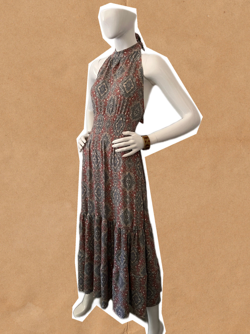 Beraghsa Romantic Persian Carpet Sleeveless Tiered Dress