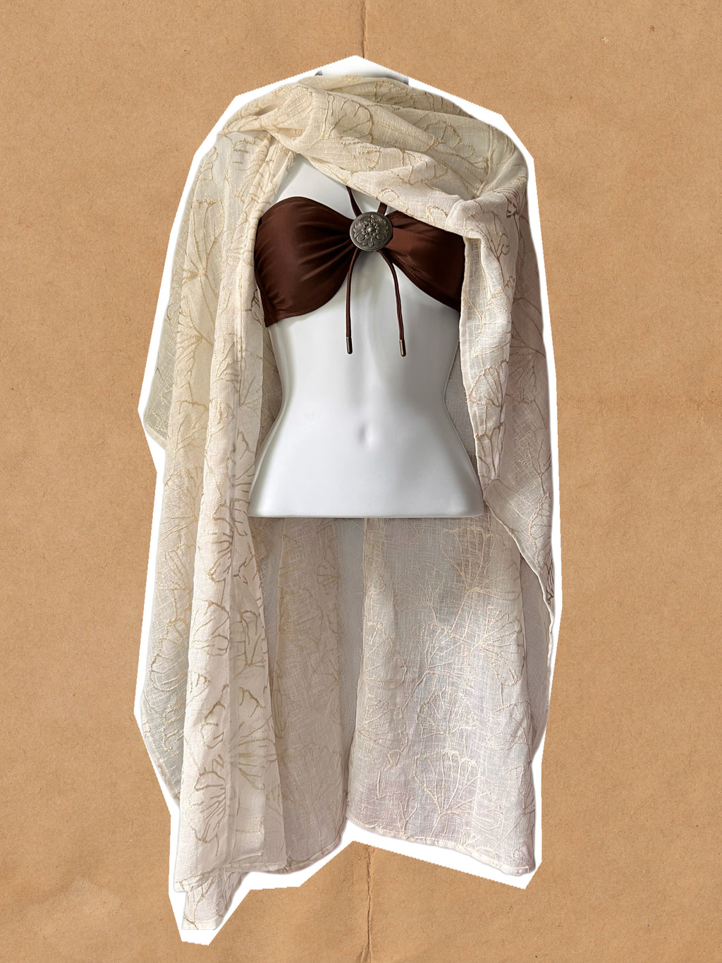 The Ginko Leaf Costal Mid Length Shawl