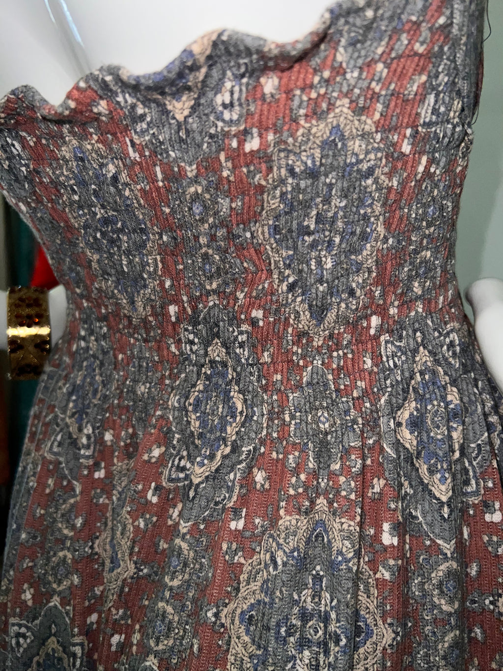 Beraghsa Romantic Persian Carpet Sleeveless Tiered Dress