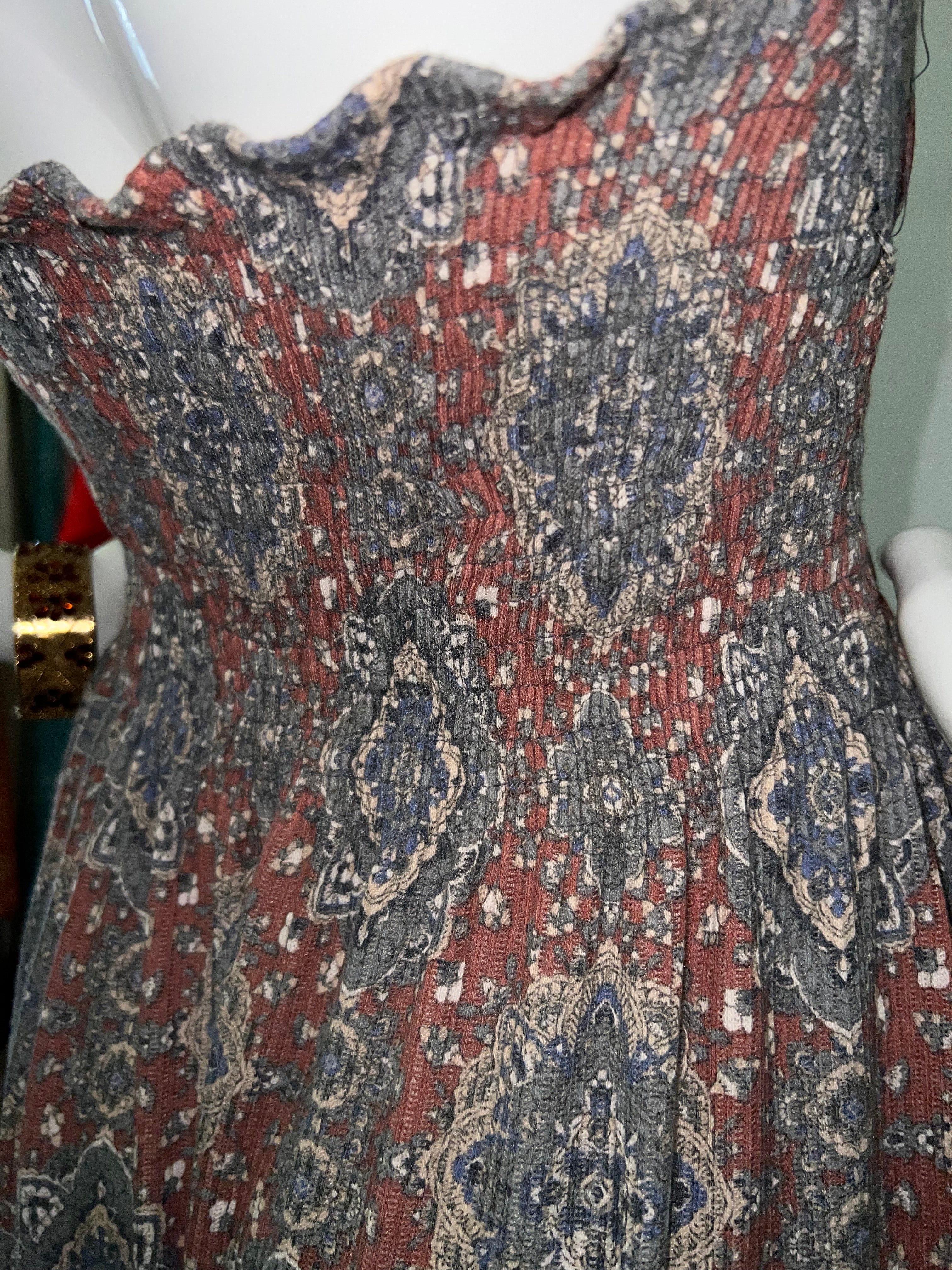 Beraghsa Romantic Persian Carpet Sleeveless Tiered Dress
