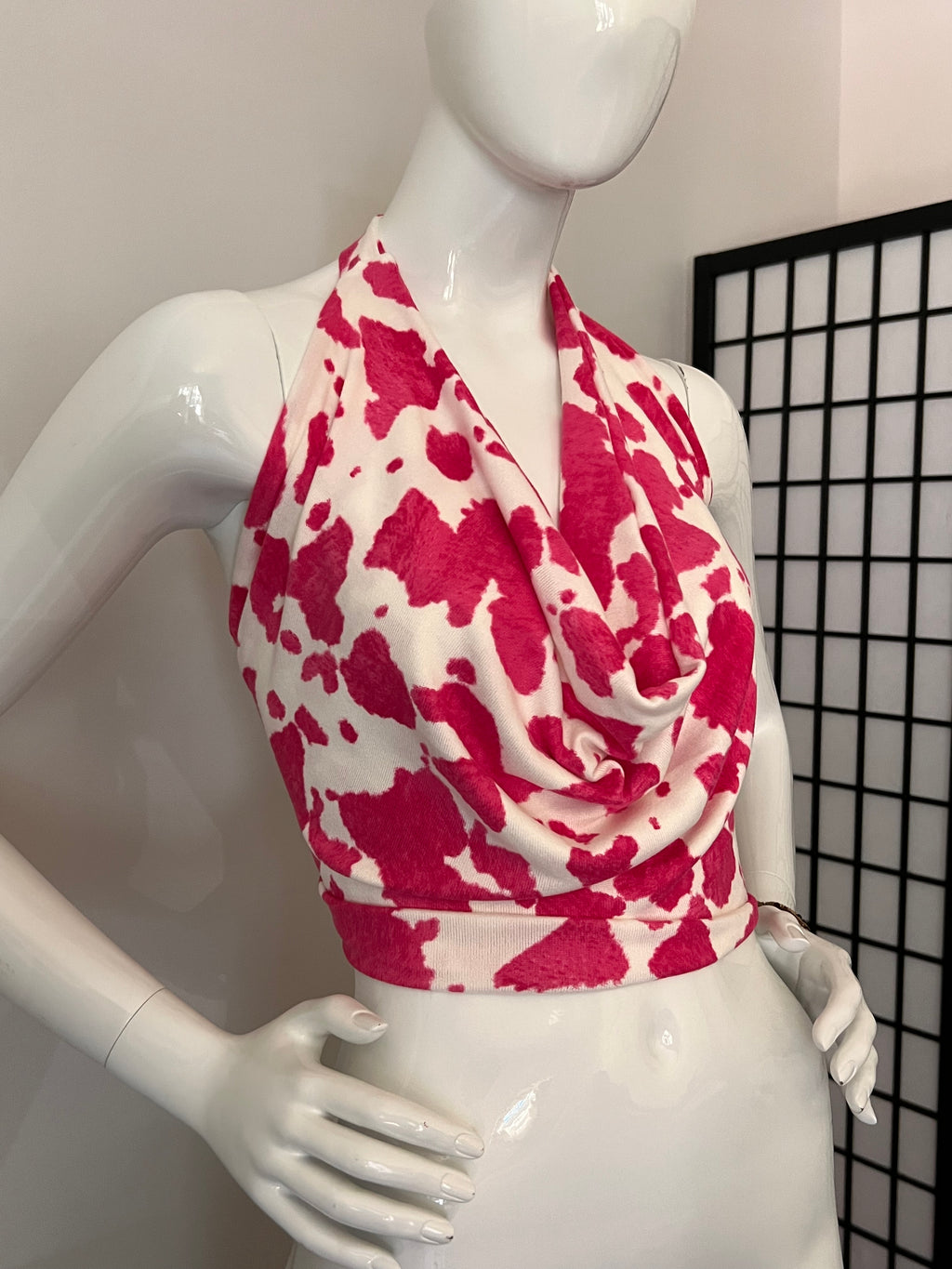 Strawberry Milk Cow Print Edition - The Ultimate Multiwear Halter top