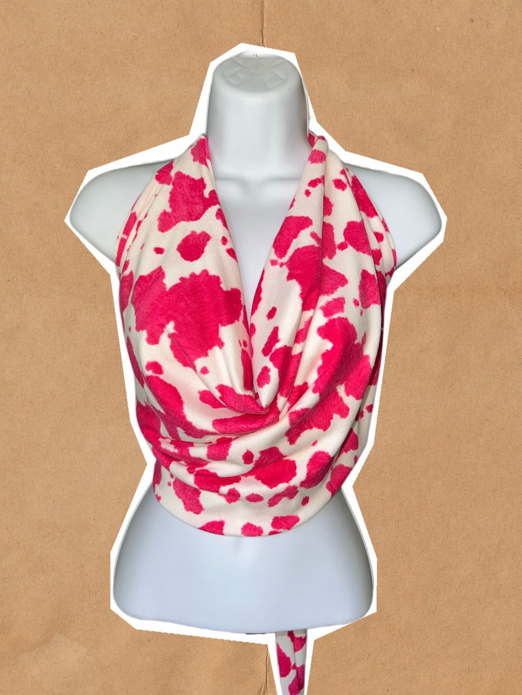 Strawberry Milk Cow Print Edition - The Ultimate Multiwear Halter top