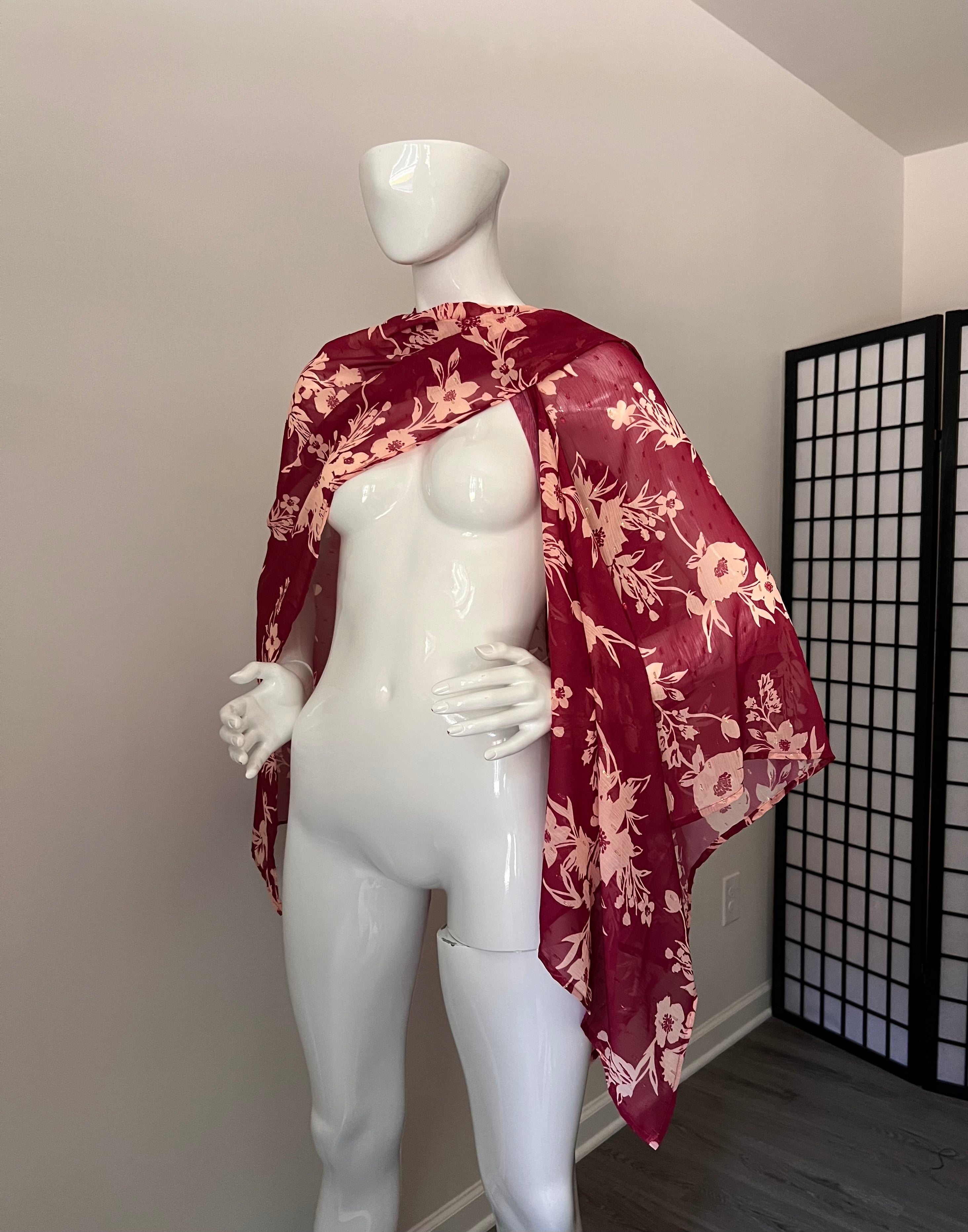 Floral Magenta Kiss Edition - The Ultimate Multiwear Poncho