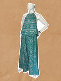 Turquoise and Silver Channa Mandala Wide Leg Bottom Set