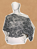 Zebra Animal Print Batwing Sleeve Top with Shirred Waist